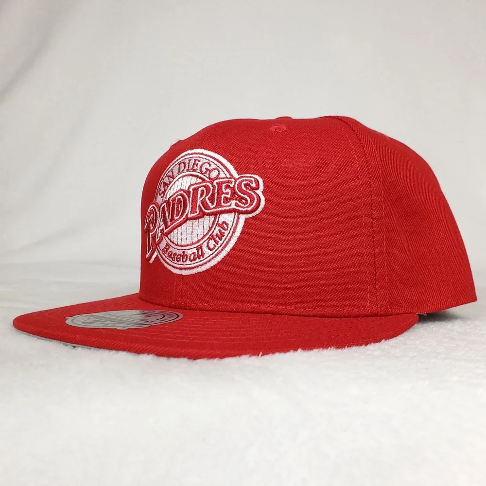San Diego Padres Mitchell & Ness MLB Fitted 7 3/4 Liberty Fit Hat Cap Red NWT‎